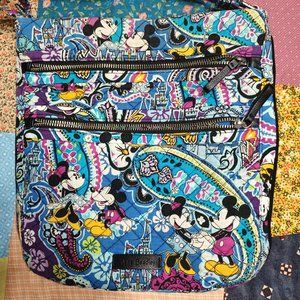 VERA BRADLEY Triple Zip Crossbody Mickey's Paisley Celebration Disney Mouse